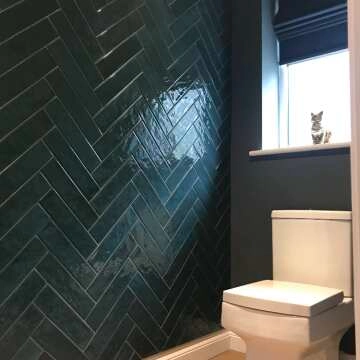 Faith Blue Gloss Rustic Brick Effect Wall and Floor Tile