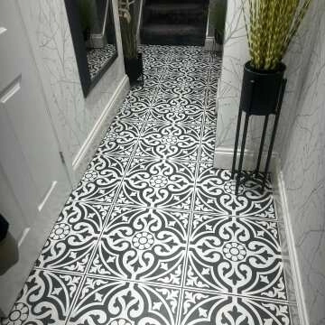 Adlington Black and White Matt Patterned Floor Tiles