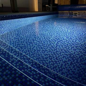 Pixel Ocean Dark Blue Blend Mosaic Tiles 25x25