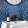 Pixel Ocean Dark Blue Blend Mosaic Tiles 25x25