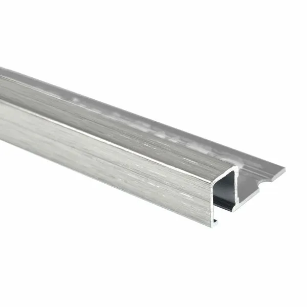 10mm Aluminium Square Edge 2.5m Brushed Effect Trim