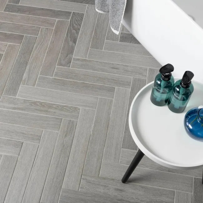 Bonsai Smoky Grey Wood Effect Porcelain Wall and Floor Tiles
