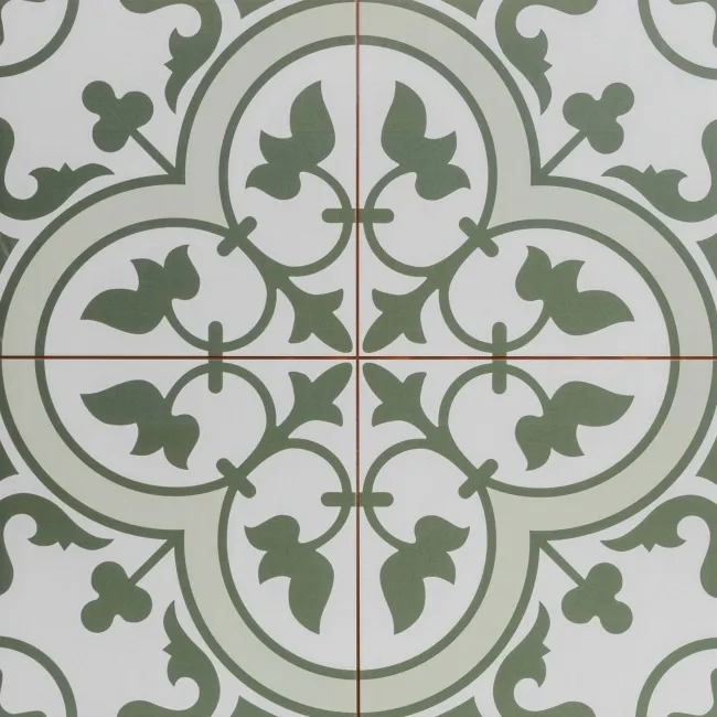 Ledbury Olive Green Pattern Wall and Floor Tiles