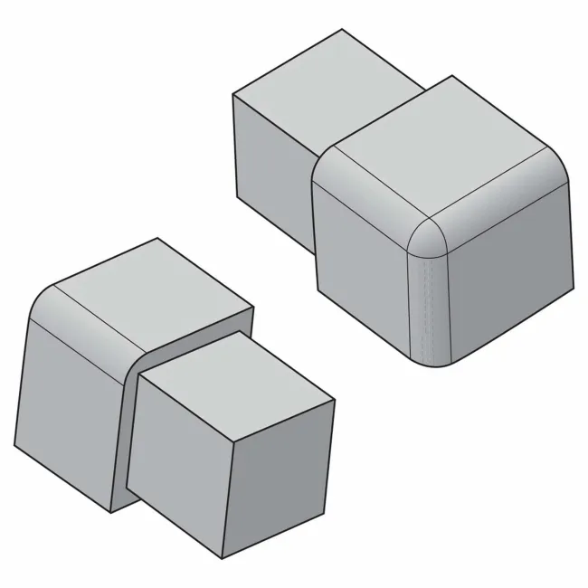 Bright Silver Corner (08mm)