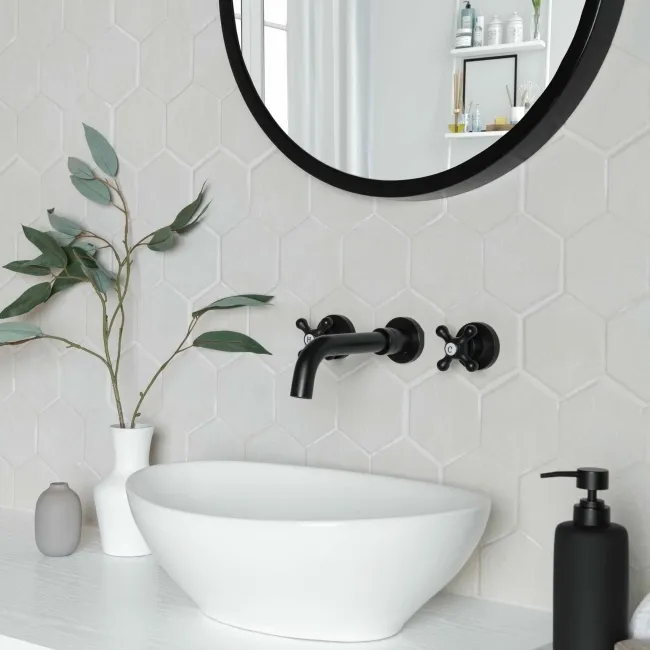 Chalkstone Hexagon Light Grey Matt Stone Effect Wall And Floor Tiles