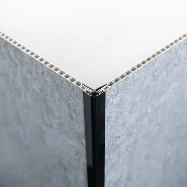 Trepanel Aqua® Shower Panel PVC External Corner Joint Black