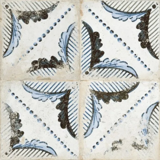 Floweret Floral Antique Multicolour Matt Patterned Floor Tiles