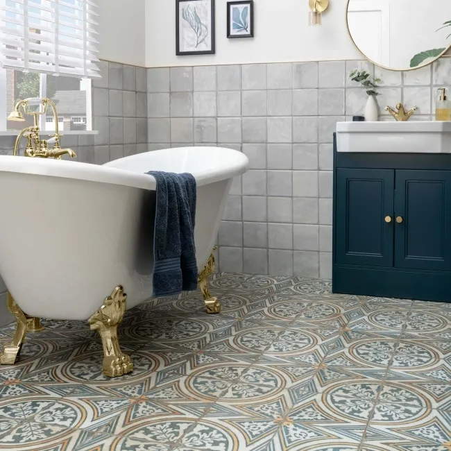 Gambol Multicolour Vintage Pattern Matt Wall and Floor Tiles