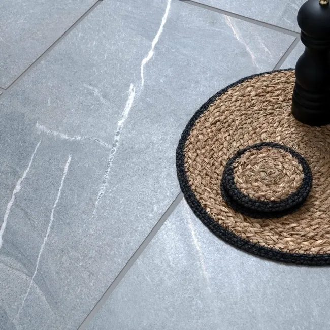 Devoke Grey Matt Stone Effect Wall and Floor Tiles 597x297