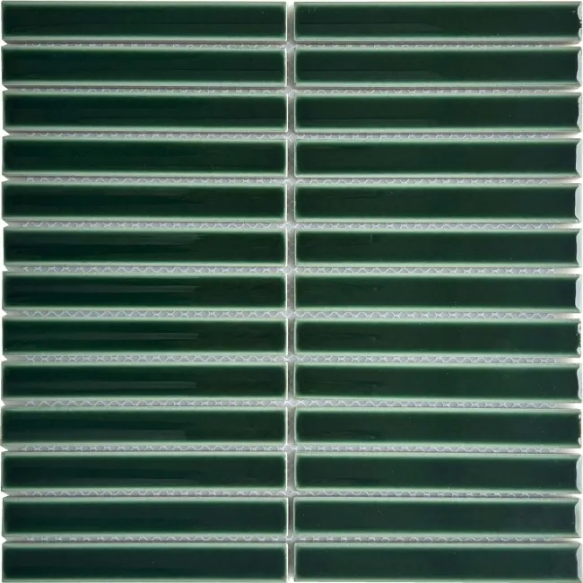 Spirit Green Gloss Kitkat Mosaic Porcelain Wall Tiles
