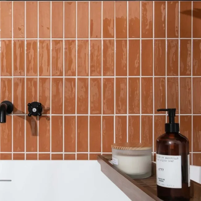 Hamlet Orange Gloss Brick Wall and Floor Tiles