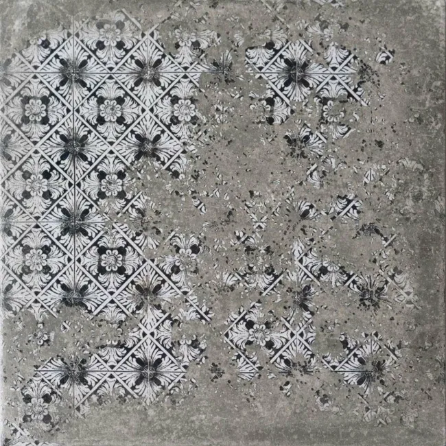 Harbour Night Dark Grey Matt Patterned Wall and Floor Tiles