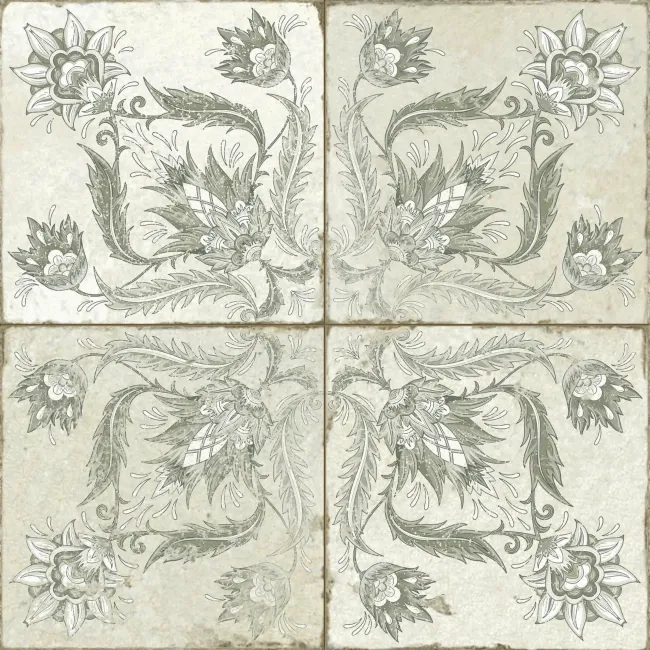 Helix Sage Green Matt Patterned Wall and Floor Tiles