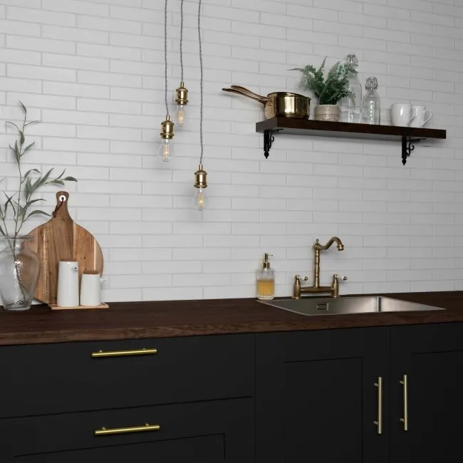 Ivybridge White Matt Metro Wall Tiles 250x50mm