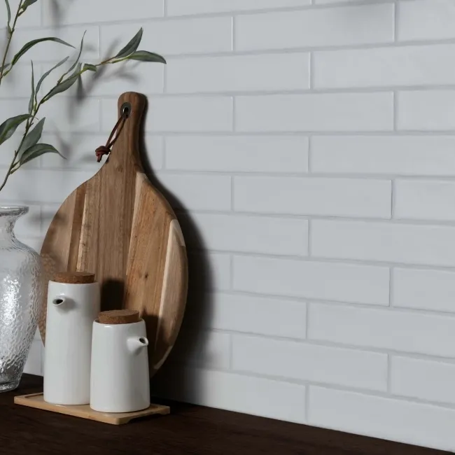 Ivybridge White Matt Metro Wall Tiles 250x50mm