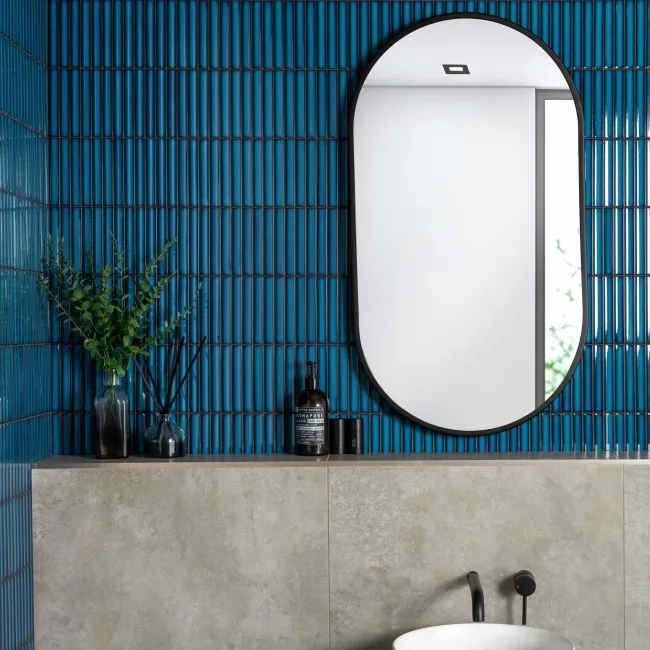 Spirit Marine Blue Gloss Kitkat Mosaic Porcelain Wall Tiles