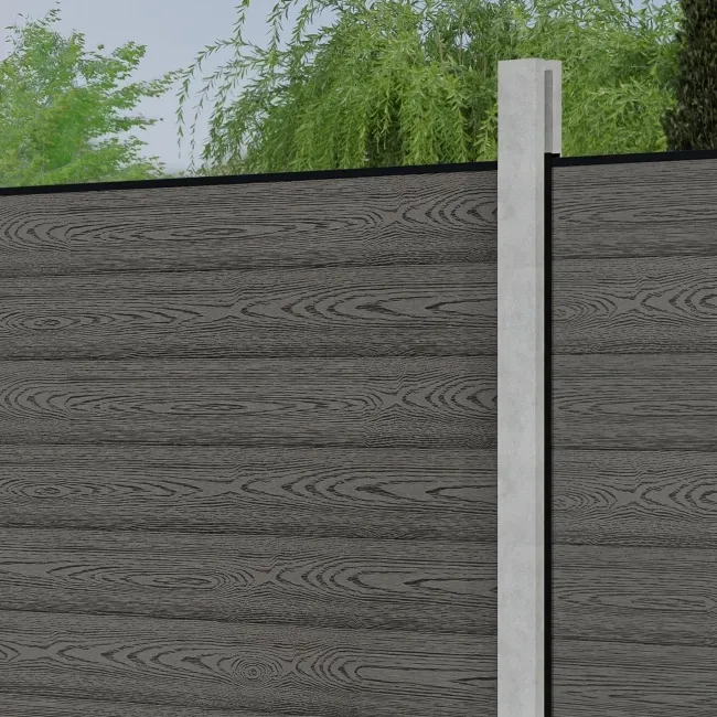 LuxeLine® Light Grey Composite Fence Panel for Own Post 6ft