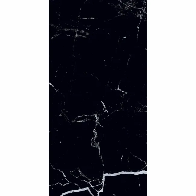 Marquina Black Polished Marble Effect 60x30 Wall and Floor Tiles