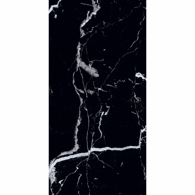 Marquina Black Polished Marble Effect 60x30 Wall and Floor Tiles