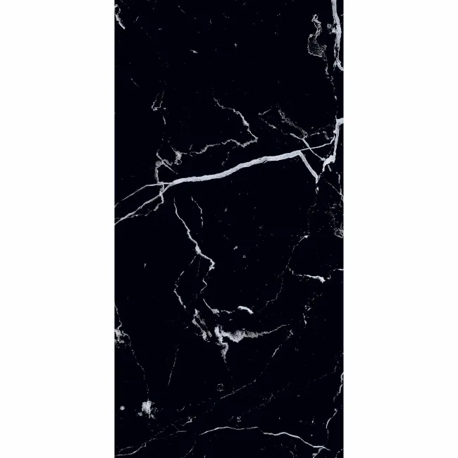Marquina Black Polished Marble Effect 60x30 Wall and Floor Tiles
