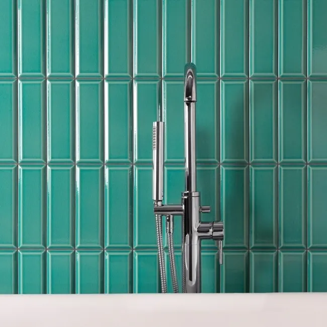 Plush Azulado Teal Green Matt Large Metro Wall Tiles
