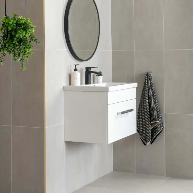 Genoa White Matt Concrete Effect Wall and Floor Tiles