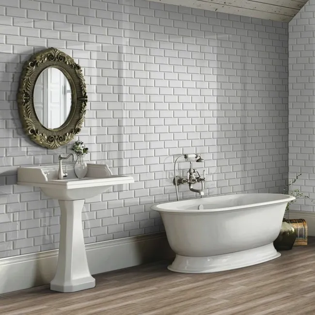 Metro Elephant & Castle Gloss Grey Metro Wall Tiles
