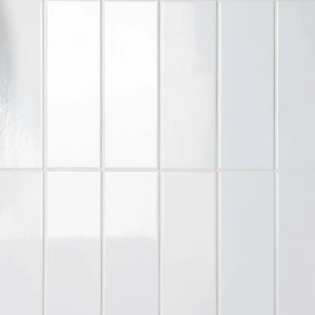 Rhian White Gloss Brick Ceramic Wall Tiles