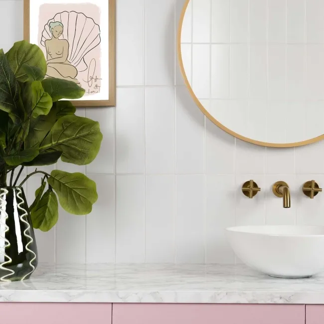 Rhian Blanco White Ceramic White Matt Brick Wall Tiles