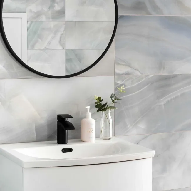 Lustra Blue Marble Effect Porcelain Tiles 600x300