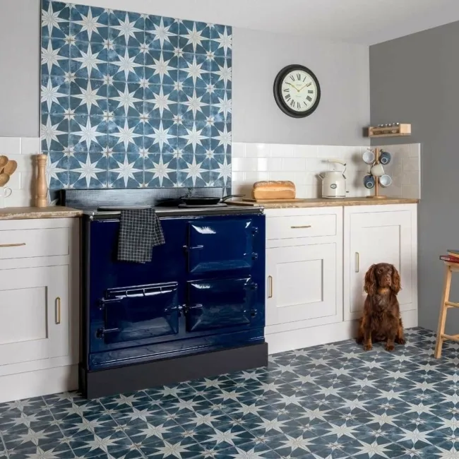 Scintilla Sky Blue Star Pattern Wall and Floor Tiles