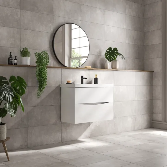 Cimento Grey Rectified Matt Stone Effect Tile 600x300