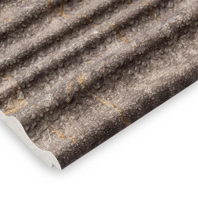 Trepanel Aqua 3D® Waterproof Medium Grey/Gold Marble Effect Grooved Wall Panel 3 Pack (Covers 0.87 SQM)