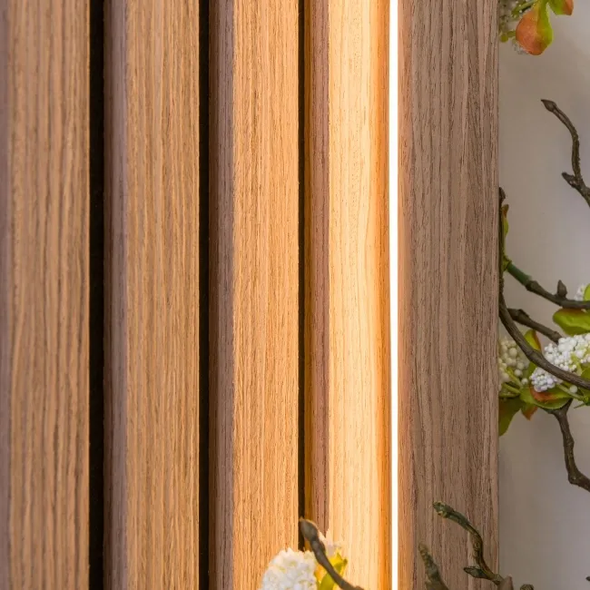 Trepanel® Smoked Oak Wood Acoustic Panel Top Trim with Lighting Option