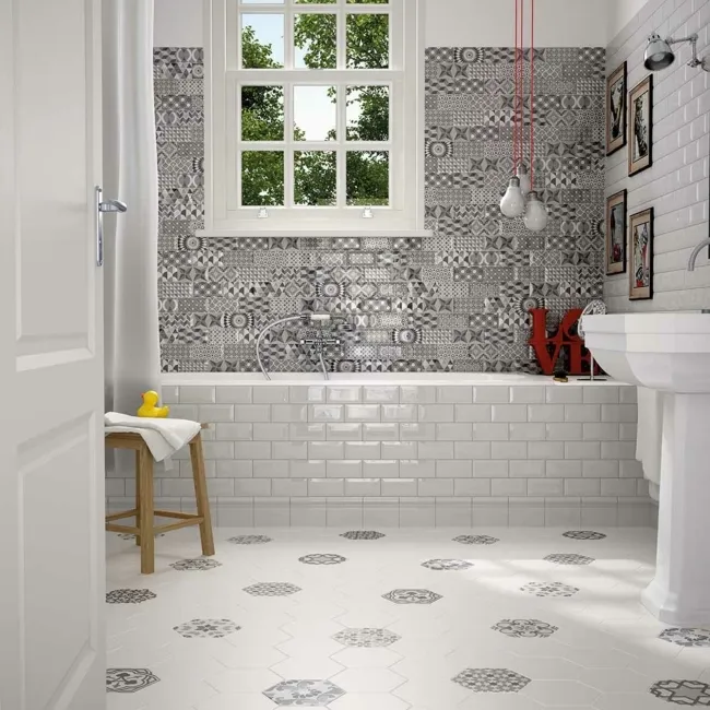 Novel White Matt Hexagon Wall and Floor Tiles