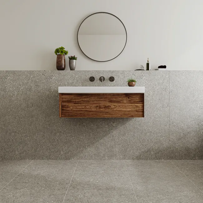 Dover Grey Matt Porcelain Stone Effect Wall And Floor Tiles