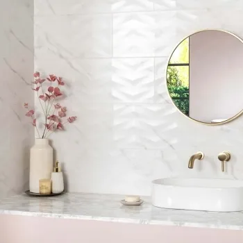 Ambience White Matt Wavy Marble Effect Wall Tiles