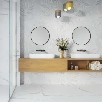 Signature Floral White Matt Patterned Wall Tiles