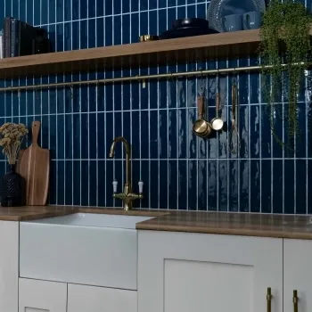 Ivybridge Navy Blue Gloss Metro Wall Tiles 250x50mm