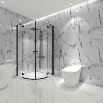 Trepanel Aqua Luxe® Calacatta Marble Effect Satin Embossed SPC Wall Panel 4 Pack (Covers 2.80 SQM)