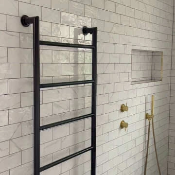 Vena Biana White Mini Bumpy Gloss Marble Effect Metro Wall Tiles