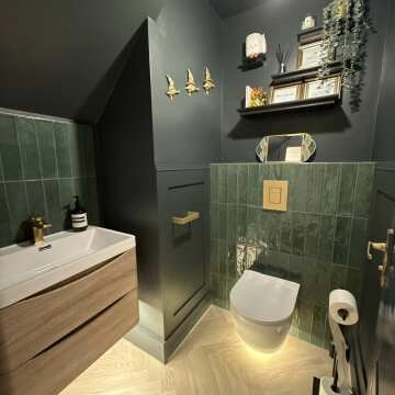 Faith Green Gloss Rustic Brick Effect Wall and Floor Tile