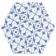 Souk Patchwork Hexagon Blue Patterned Matt Wall and Floor Tiles