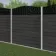 LuxeLine Composite Fence Panel Dark Grey - Floral Decorative Screen for Own Post