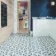 Contour Shadow Black and White Hexagon Patterned Floor Tiles