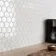 Pixel White 50x50 Hexagon Gloss Mosaic Tiles