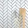 Pixel White Herringbone Matt 22x73 Mosaic Tiles