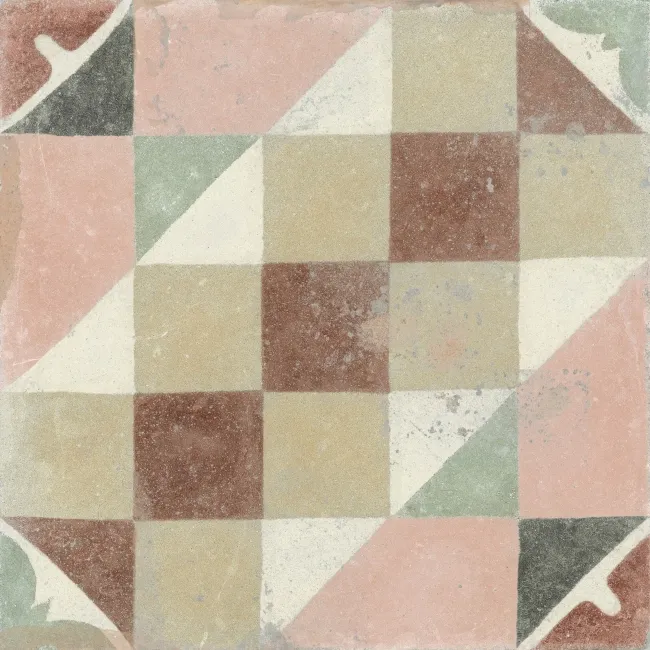 Tiempo Multicolour Matt Geometric Porcelain Wall and Floor Tiles