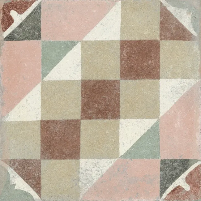 Tiempo Multicolour Matt Geometric Porcelain Wall and Floor Tiles