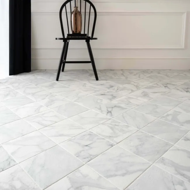 Camden White Marble Effect Wall and Floor Tiles